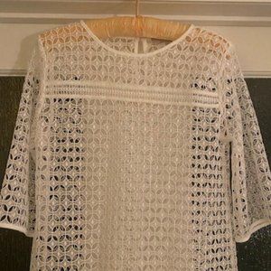 LOFT Crochet Lace 3/4 Sleeve Top